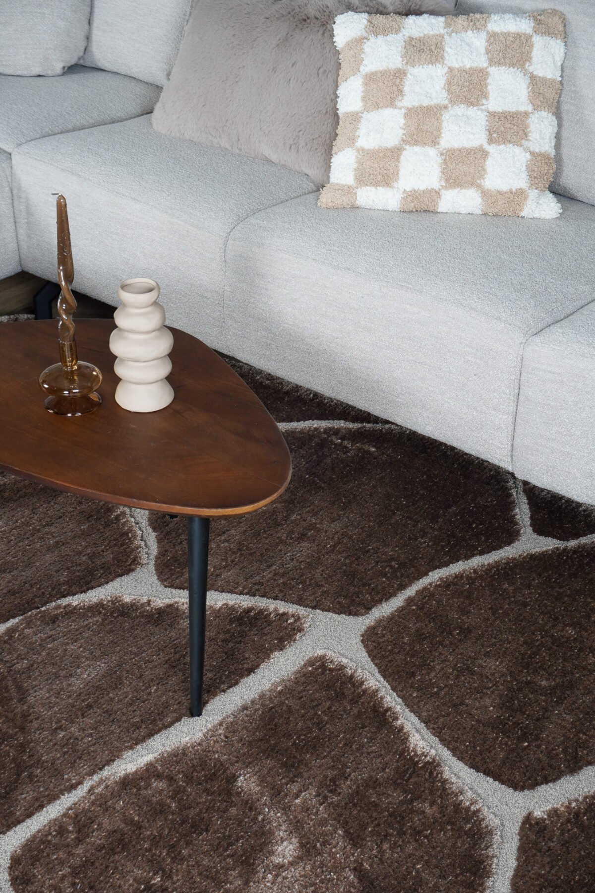 Vloerkleed Macy Bruin - Rounded Corners 160 x 230 cm - Afbeelding 3