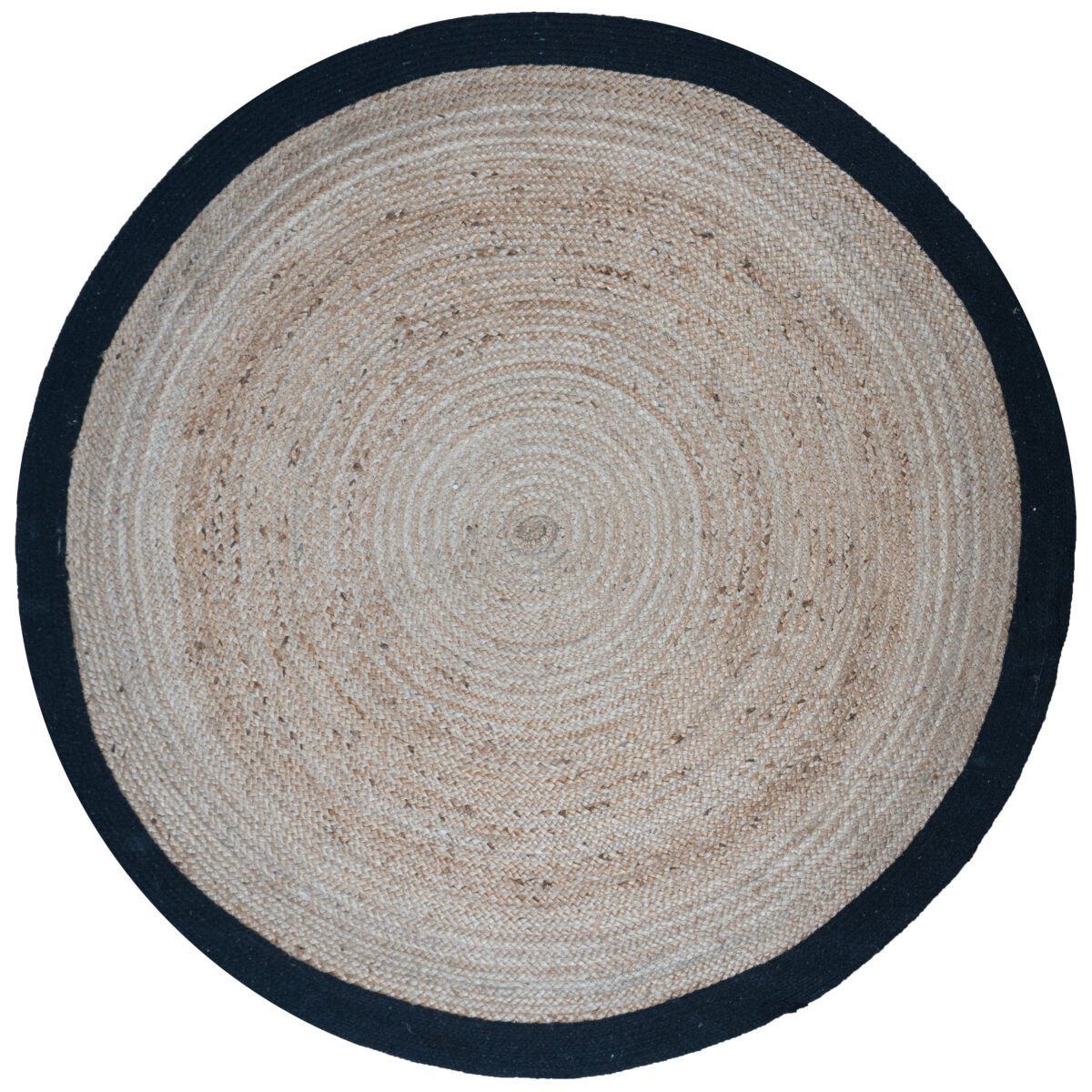 Vloerkleed Jute Rond Naturel/Zwart ø120 cm - Afbeelding 1