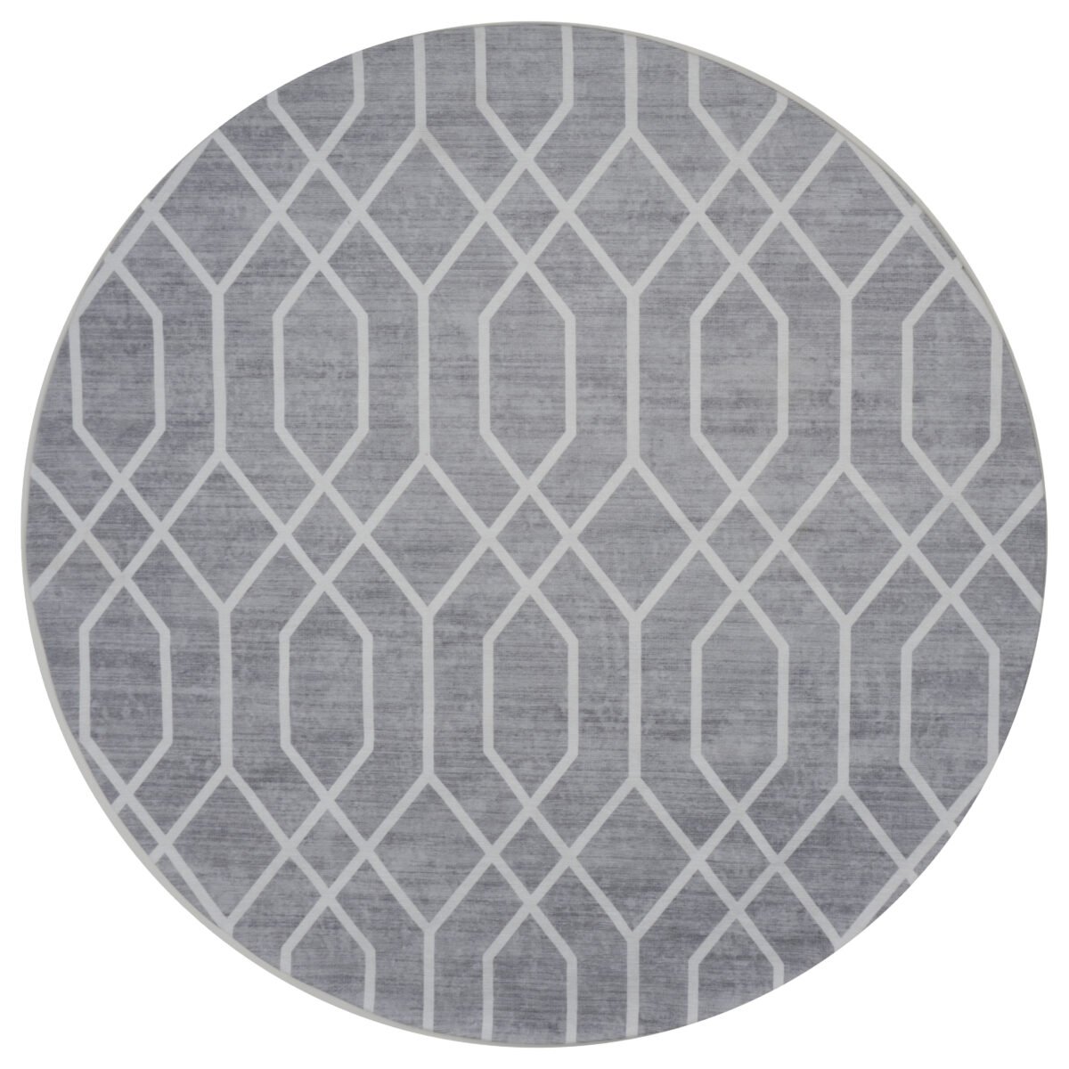 Vloerkleed Pattern Rond Grijs ø120 cm - Afbeelding 1