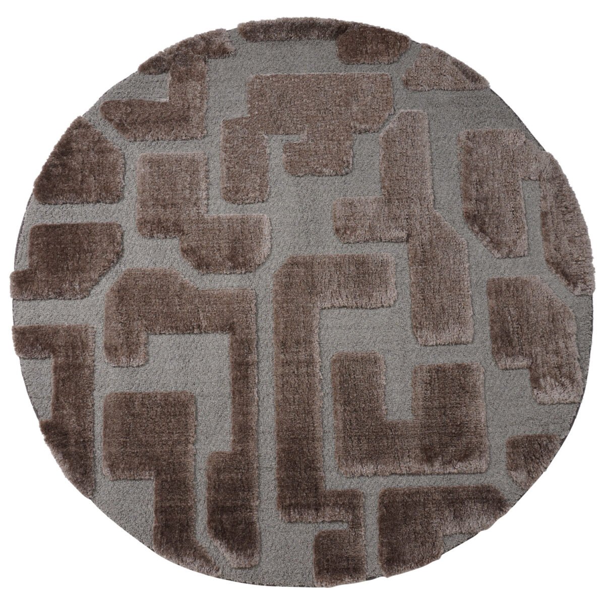Vloerkleed Liana Bruin Rond ø160 cm - Afbeelding 1