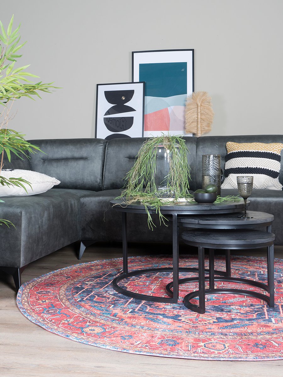 Vloerkleed Heris Red 01 Rond ø160 cm - Afbeelding 4