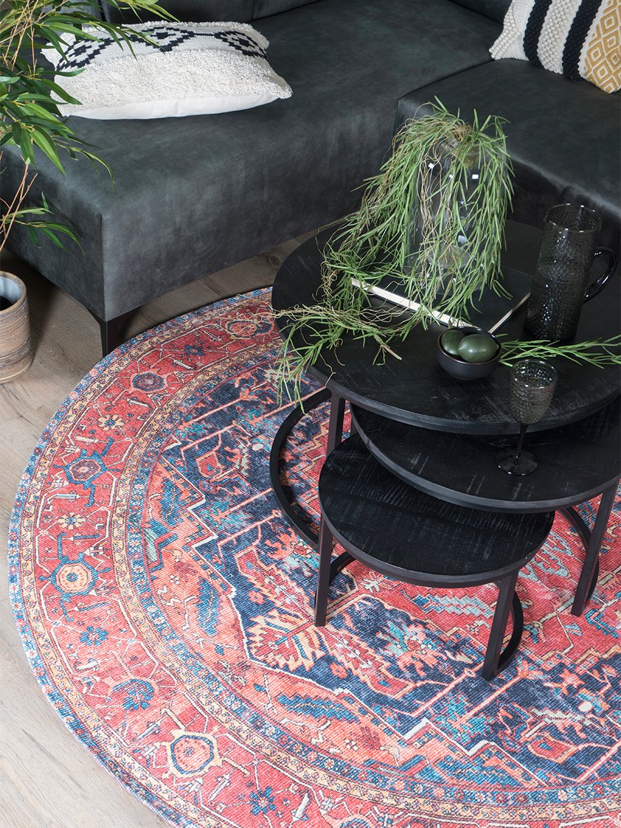 Vloerkleed Heris Red 01 Rond ø160 cm - Afbeelding 3