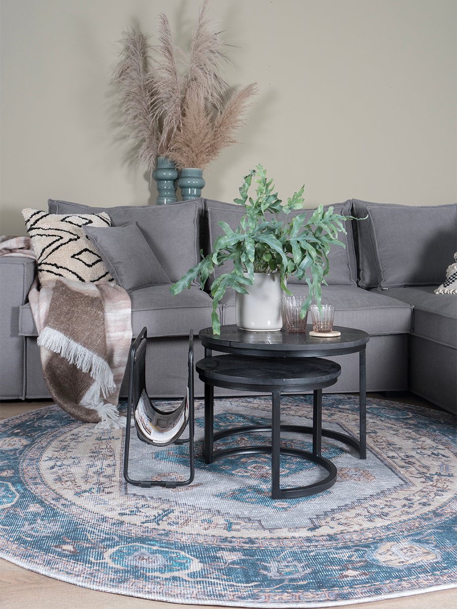 Vloerkleed Karaca Blue 03 Rond ø120 cm - Afbeelding 4