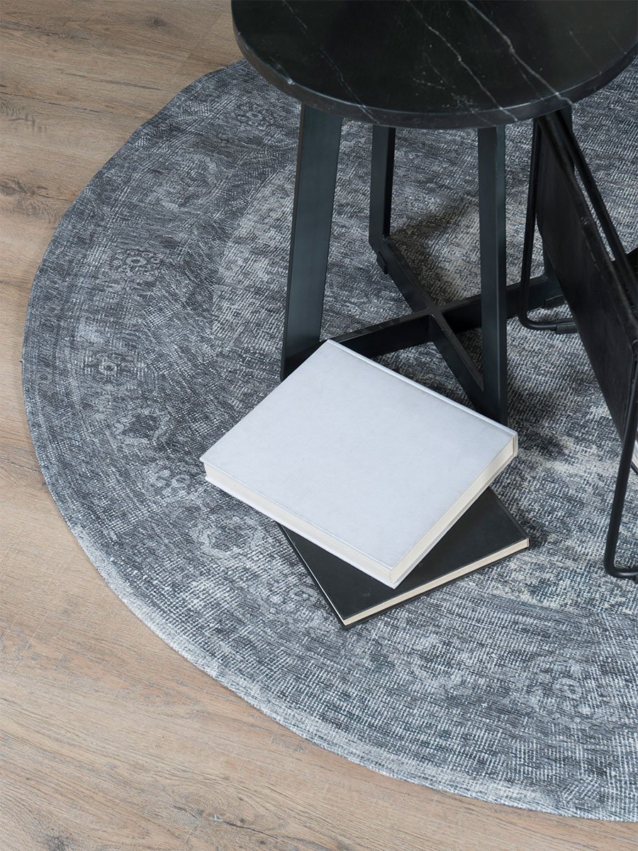 Vloerkleed Madel Rond Grijs ø160 cm - Afbeelding 4