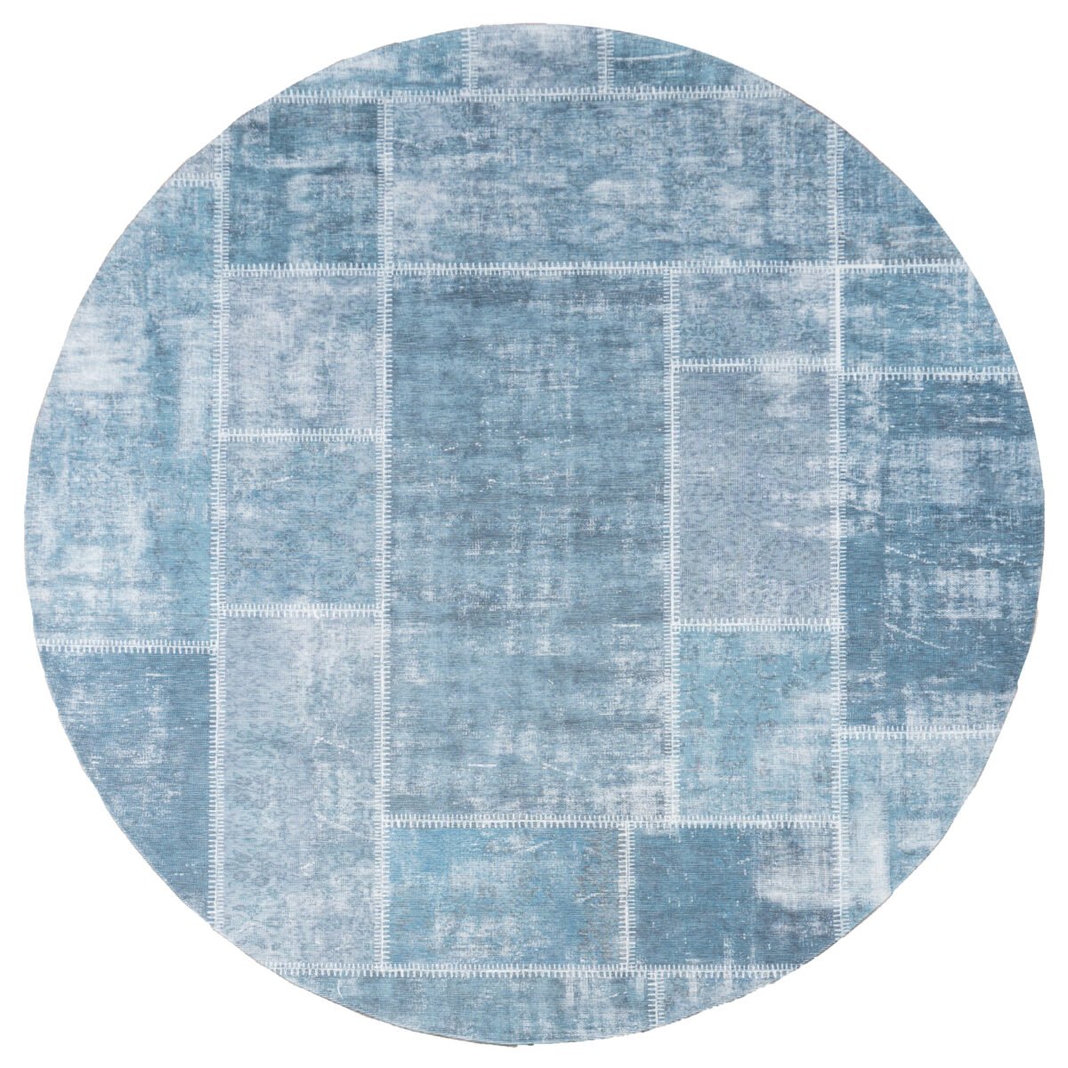 Karpet Mijnen Rond Grijs/Blauw ø120 cm - Afbeelding 1